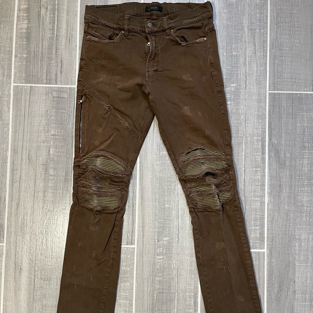 Amiri Jeans Distressed Brown Rust Mens Size 33